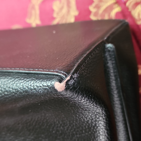 Coach Mollie Black Leather Tote with Red Interior - Picture 9 of 16